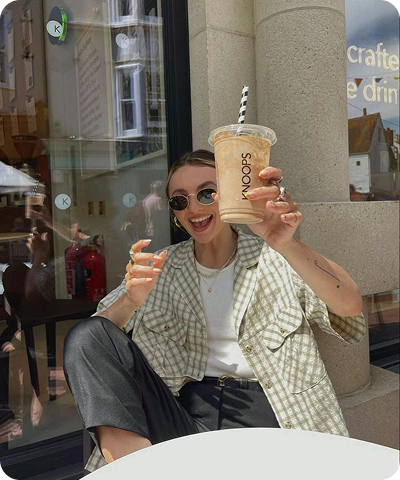 Girl drinking coffee